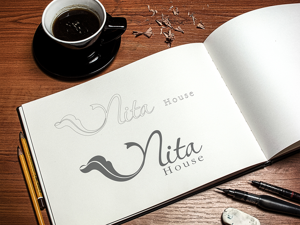 Logo nhận diện thương hiệu thời trang lụa Nita House